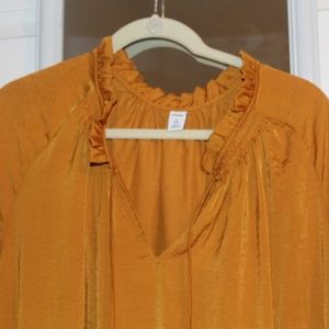 NWT - Old Navy 3X Plus Orange Peasant Tie-Neck Top